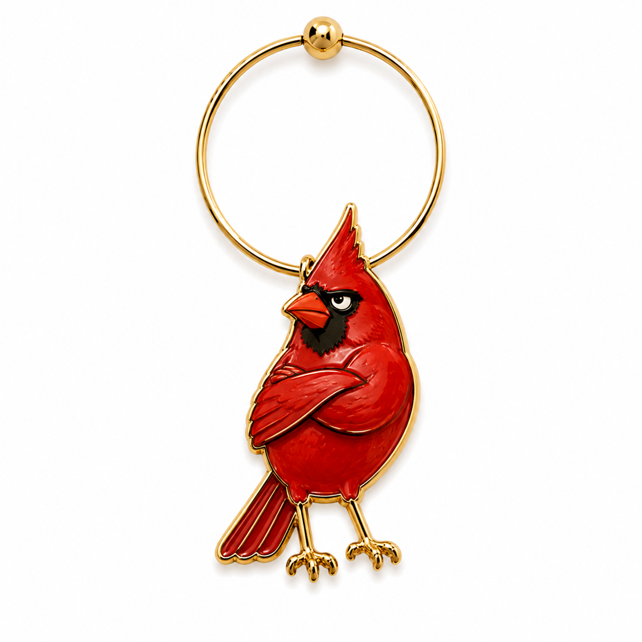 The Boss — Northern Cardinal wine charm illustration